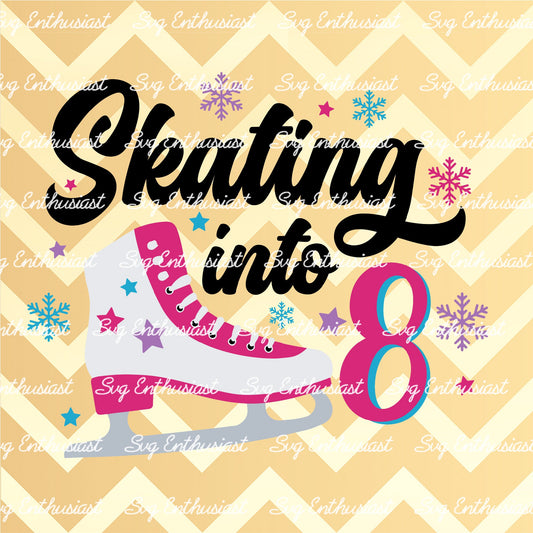 Skating into 8 SVG PNG DXF