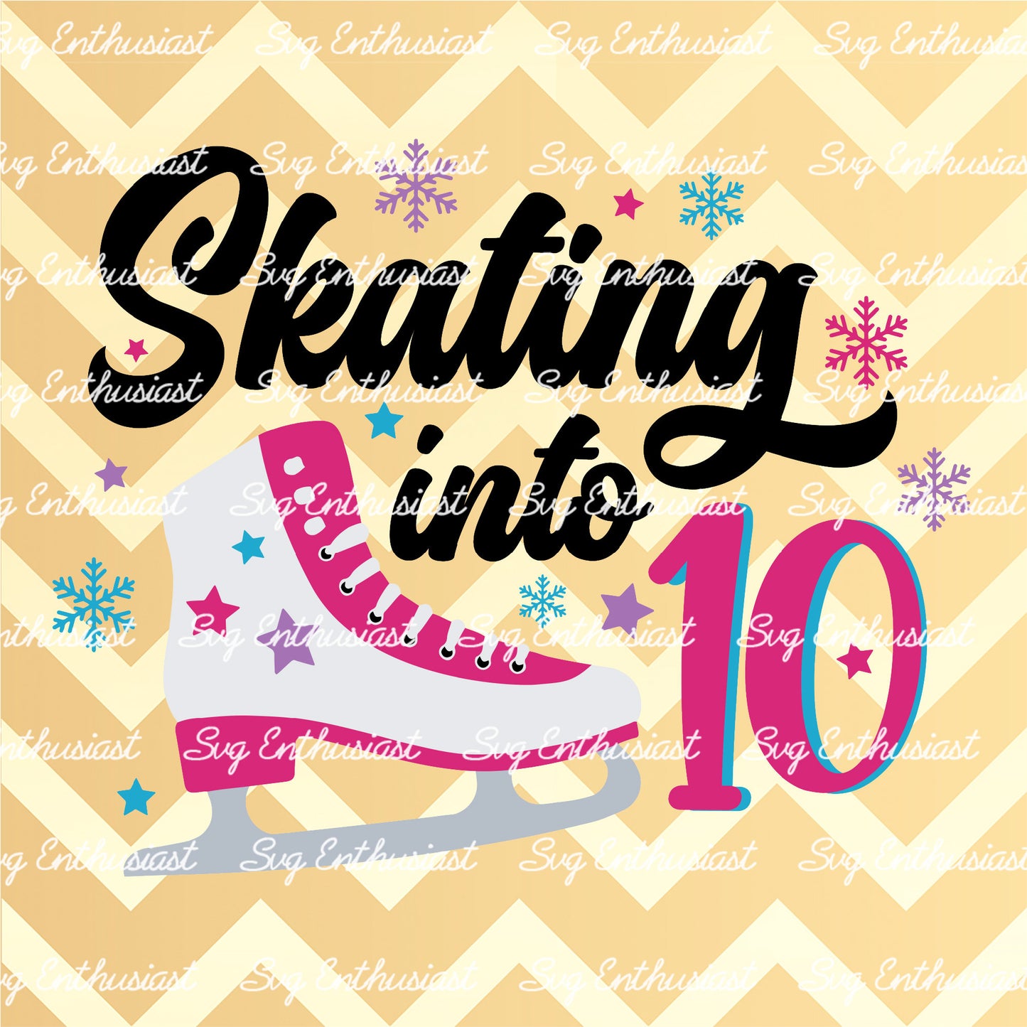 Skating into 10 SVG PNG DXF