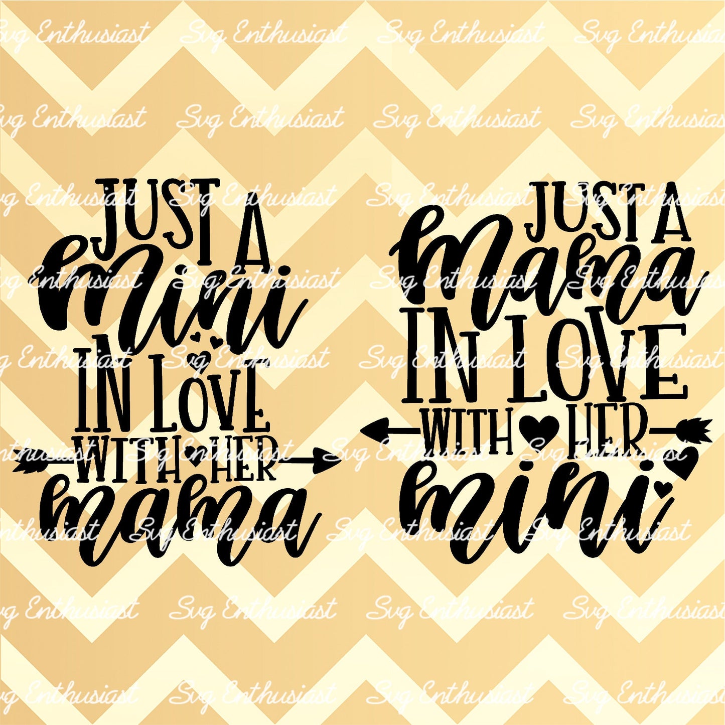 Just a Mini in love with her Mama - Just a Mama in love with her Mini SVG PNG DXF