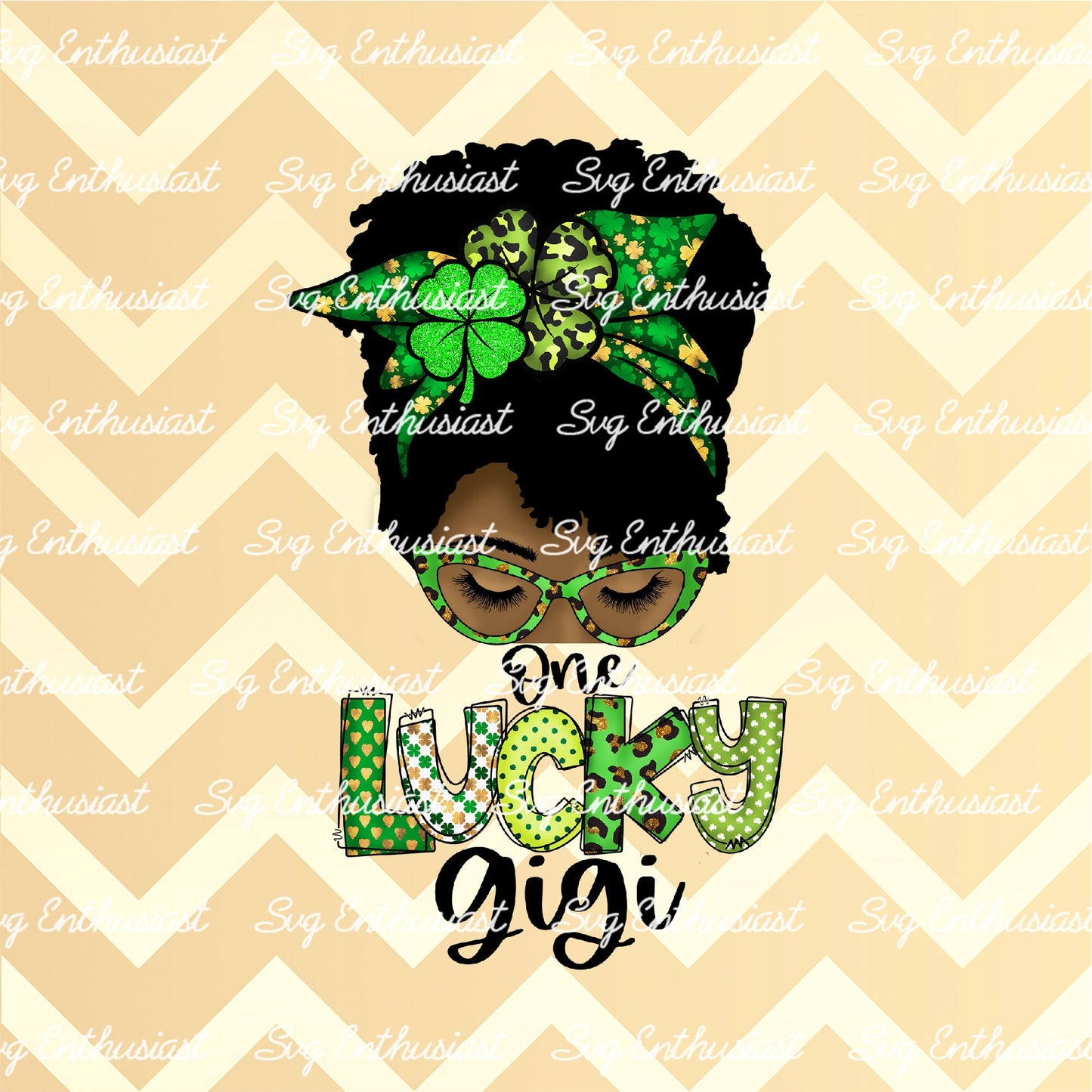 One lucky Gigi PNG sublimation