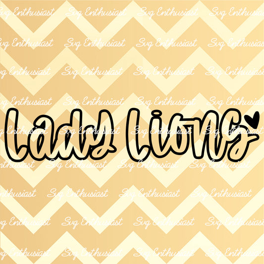 Lady Lions SVG PNG DXF