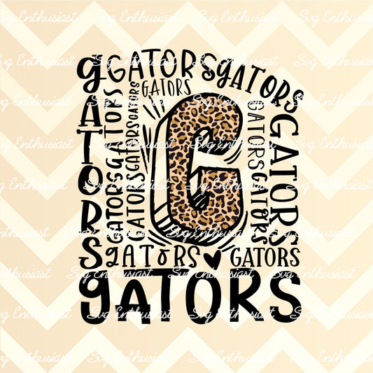 Gators Typography PNG sublimation