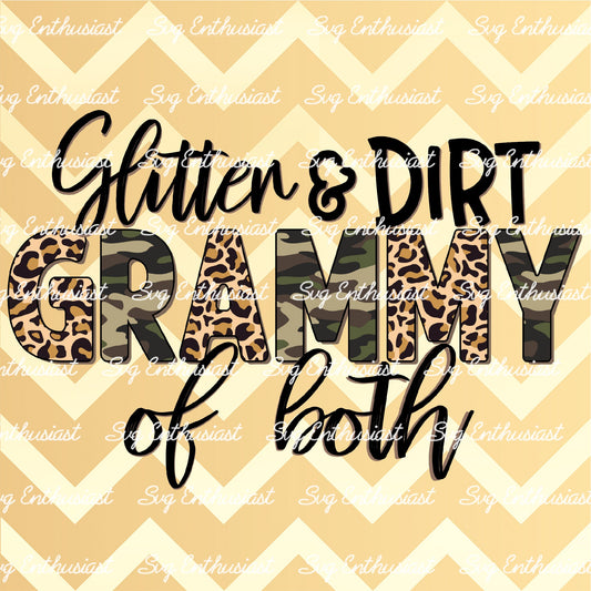 Glitter and dirt Grammy of both PNG sublimation