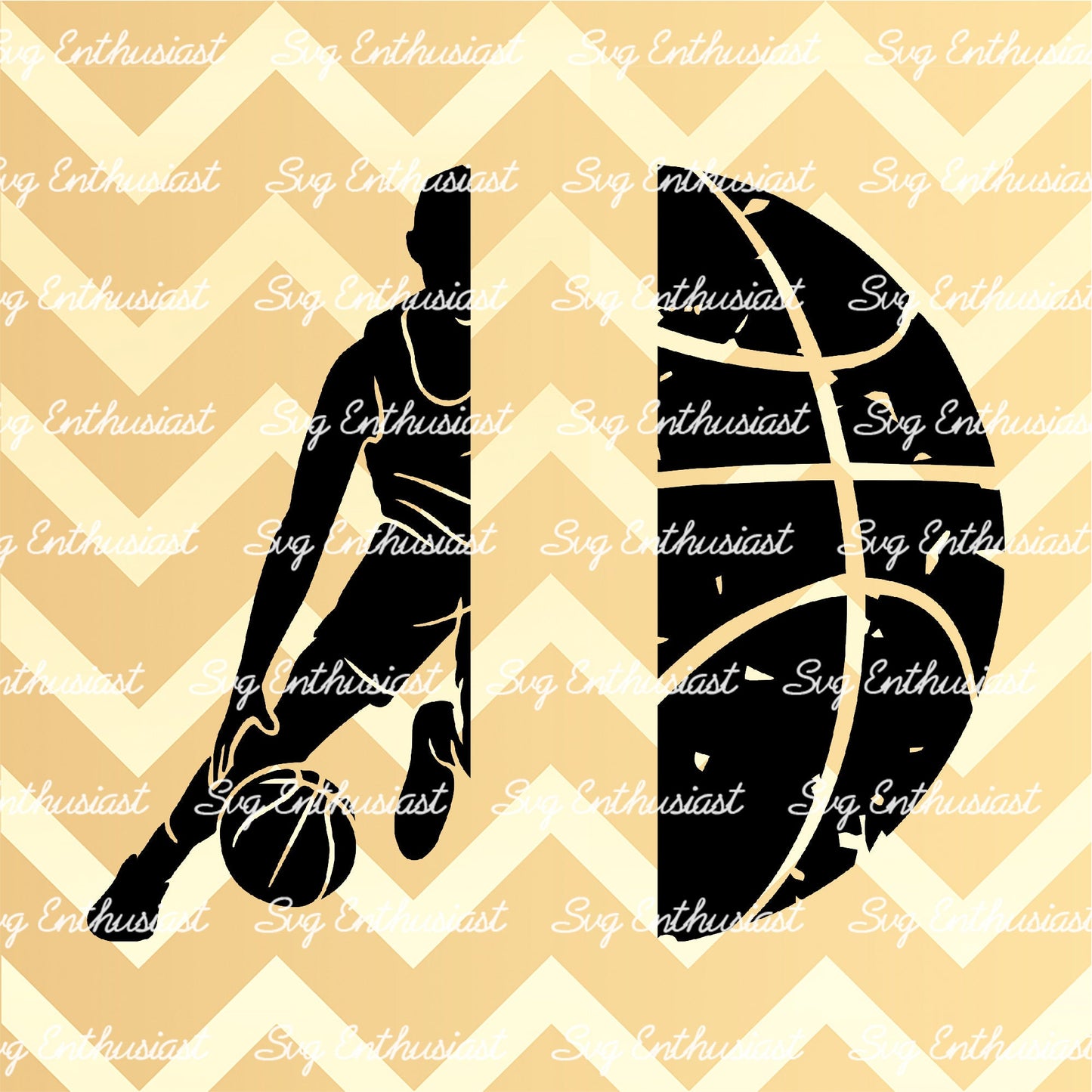 Basketball half player SVG PNG DXF