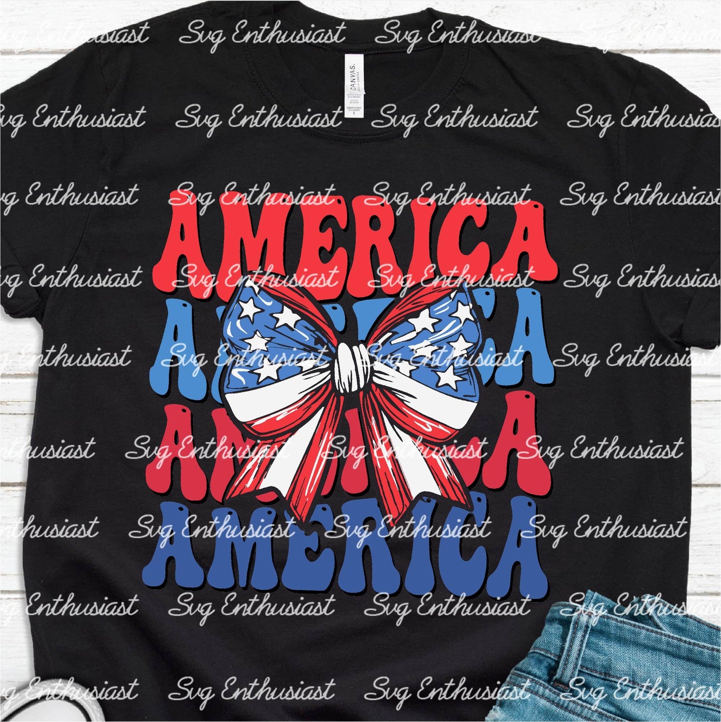 America Patriotic bow SVG PNG DXF