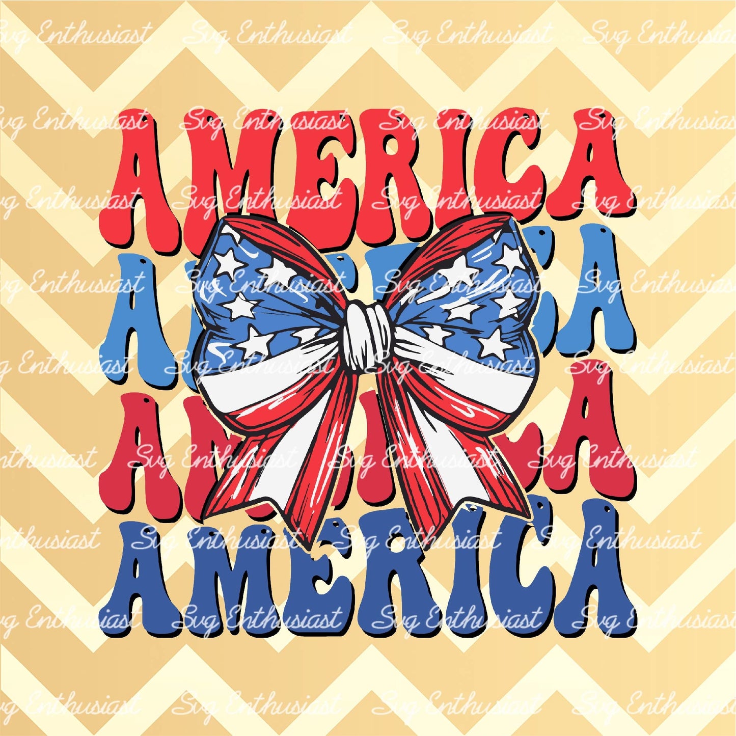 America Patriotic bow SVG PNG DXF