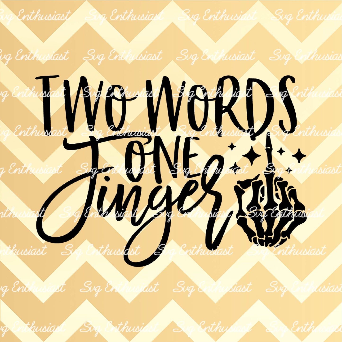 Two words one finger SVG PNG DXF