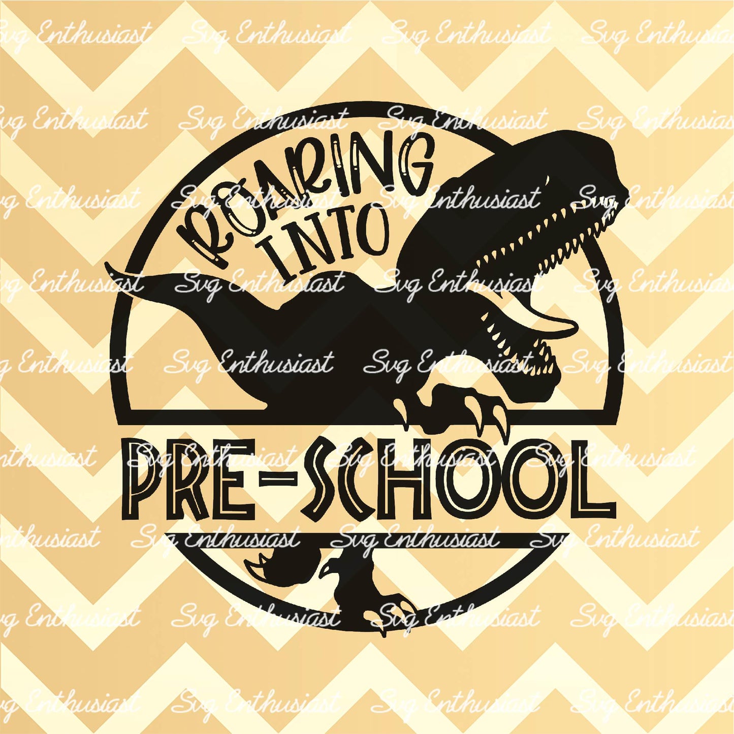 Roaring into preschool SVG PNG DXF