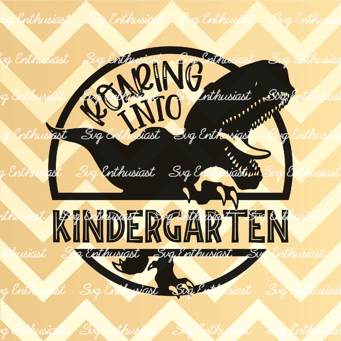 Roaring into kindergarten SVG PNG DXF