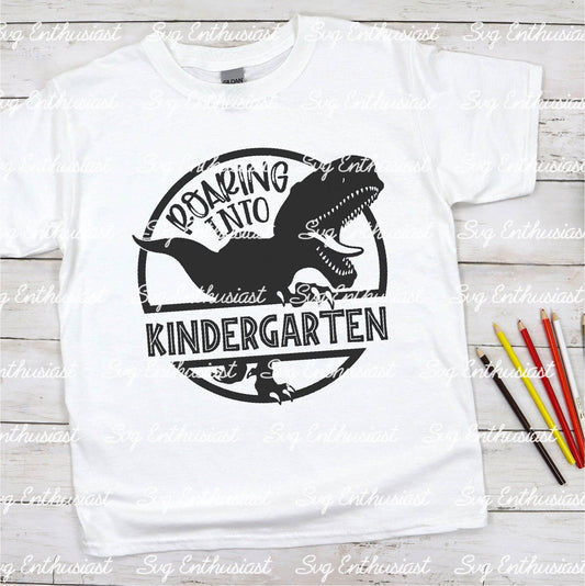 Roaring into kindergarten SVG PNG DXF