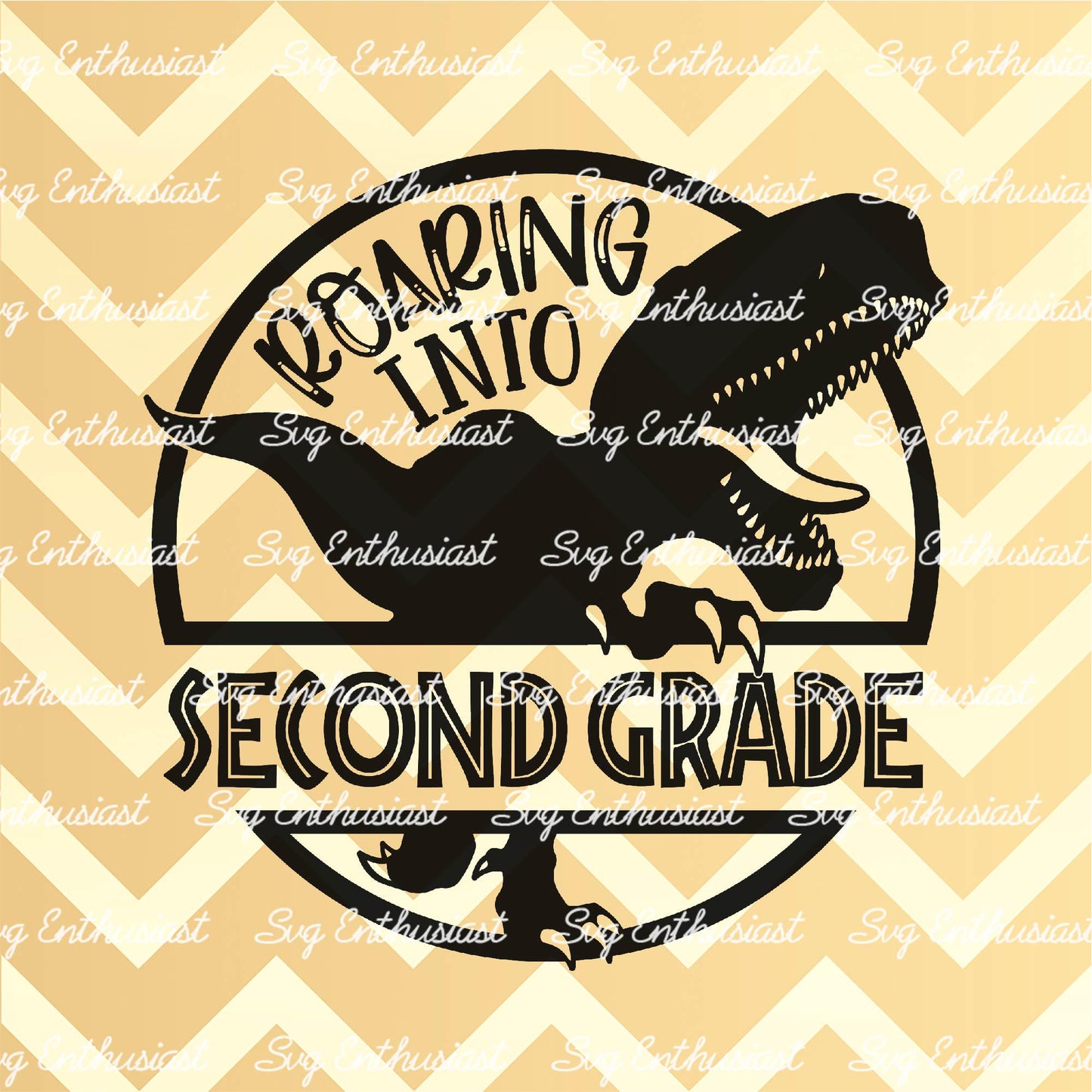 Roaring into Second grade SVG PNG DXF