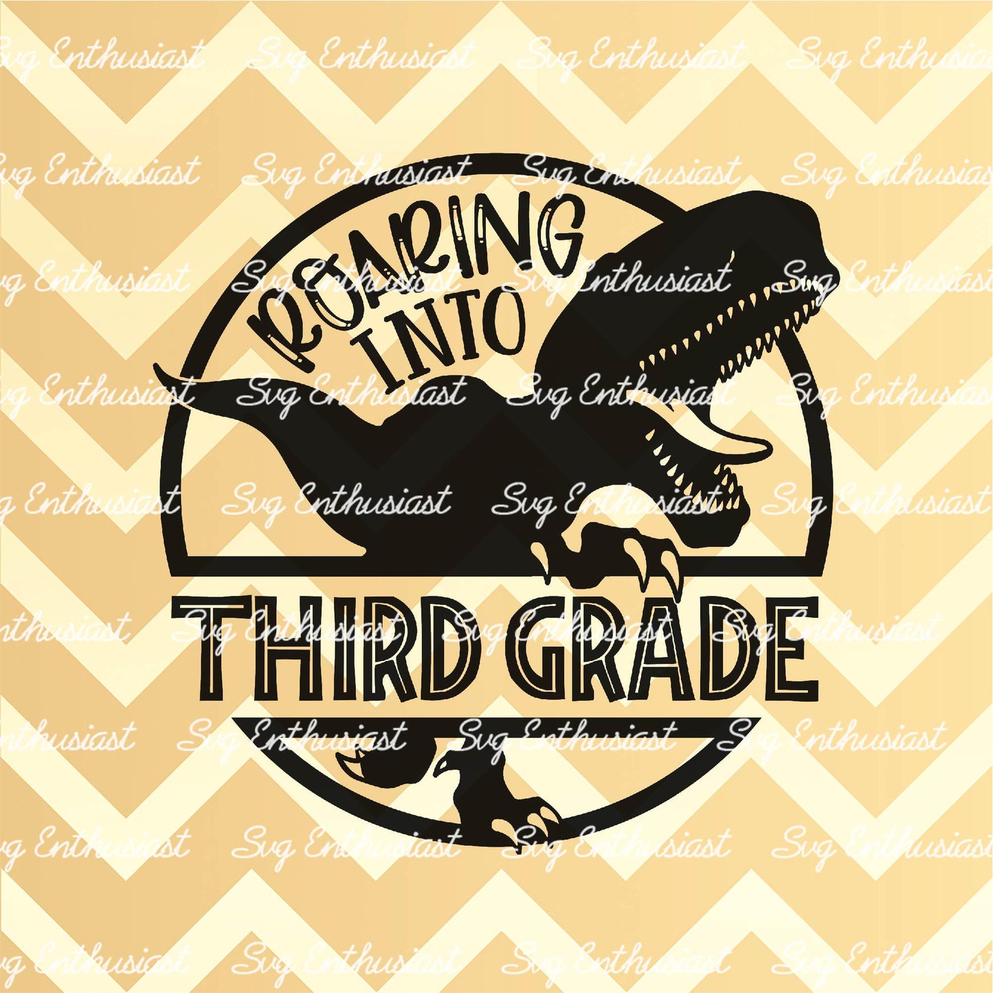 Roaring into Third grade SVG PNG DXF