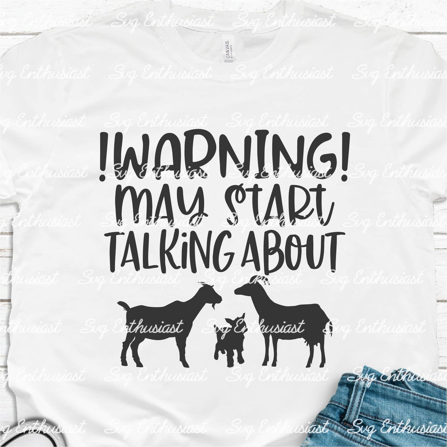 Warning may start talking about goats SVG PNG DXF