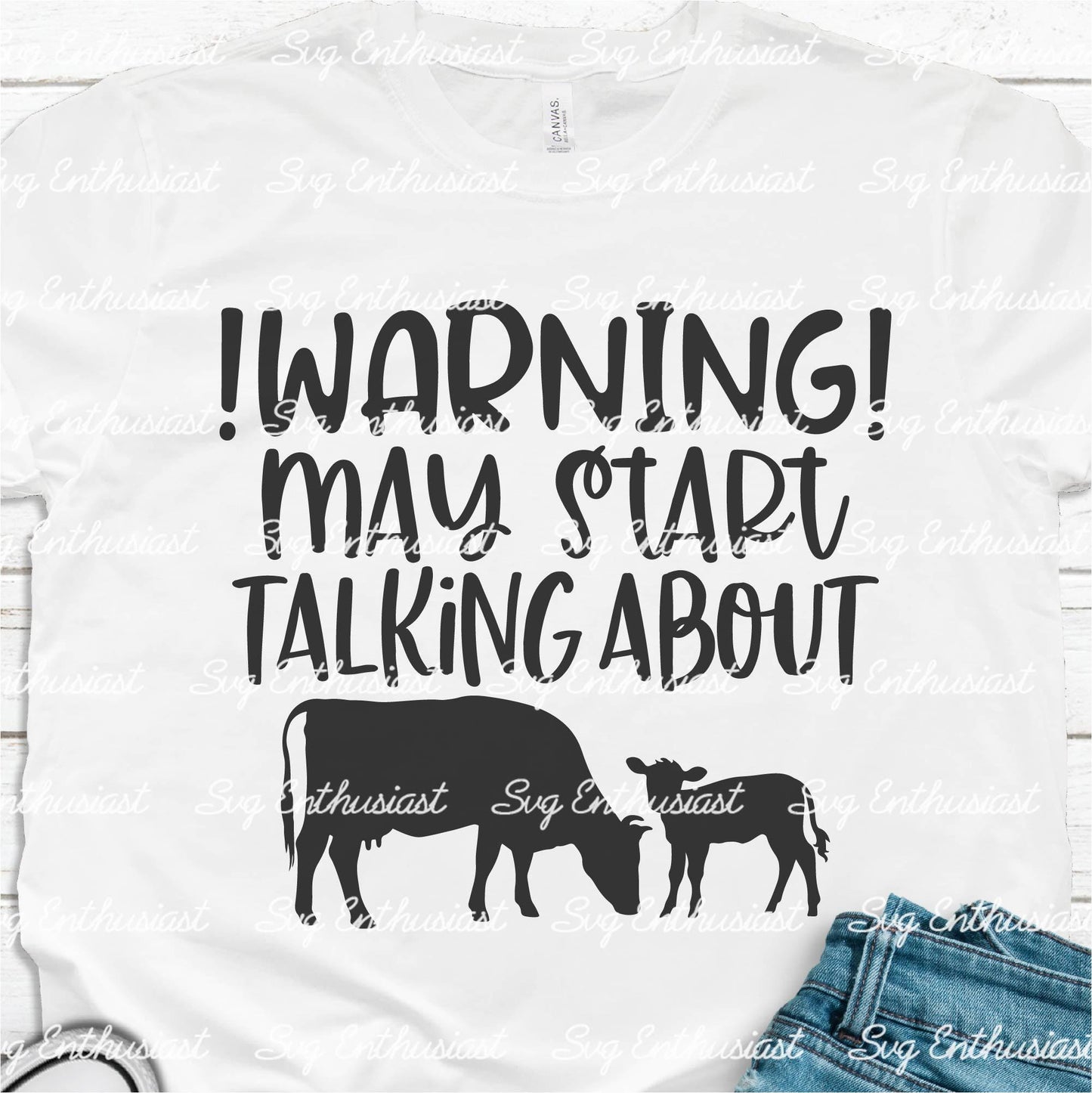 Warning may start talking about Cows SVG PNG DXF