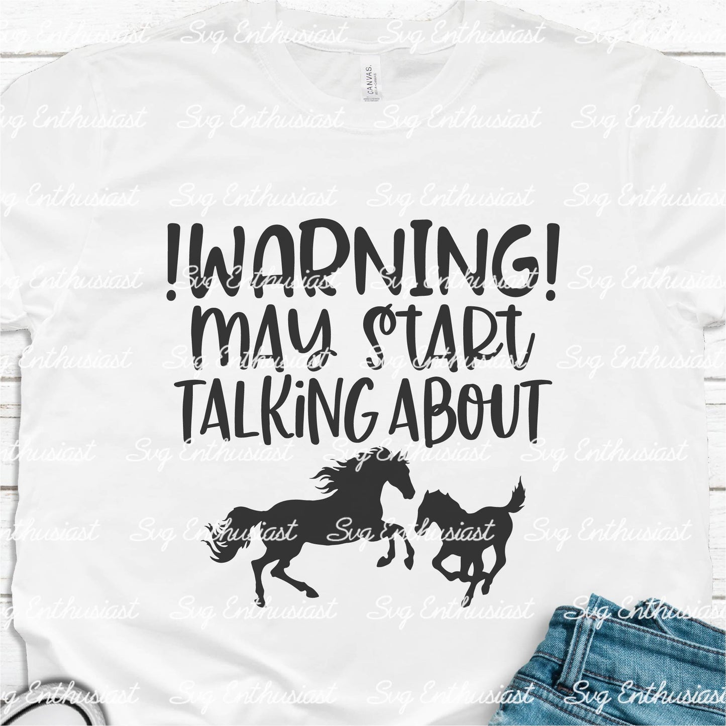 Warning may start talking about Horses SVG PNG DXF