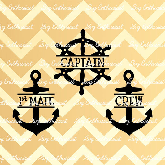 Captain - 1st mate - Crew SVG PNG DXF