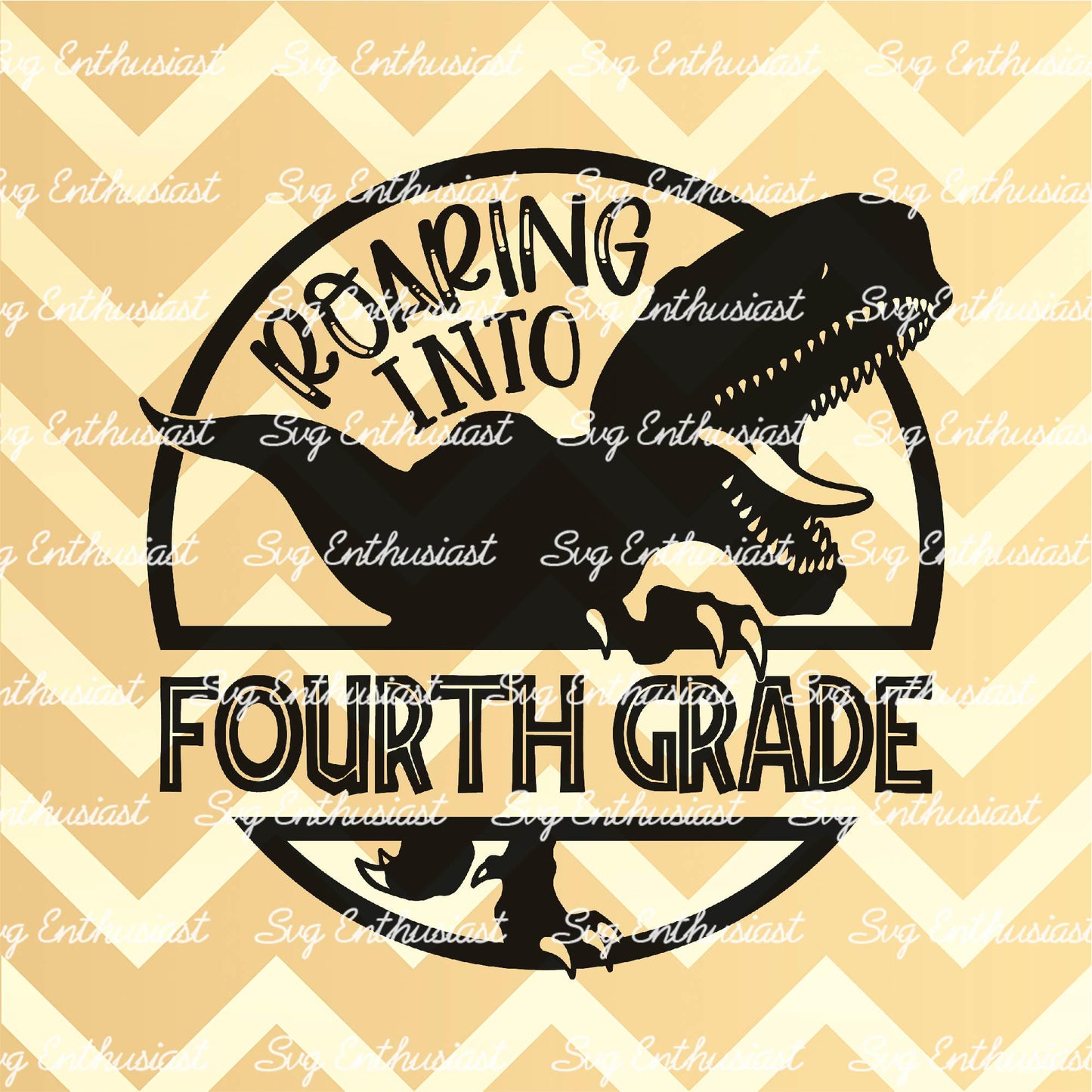 Roaring into Fourth grade SVG PNG DXF