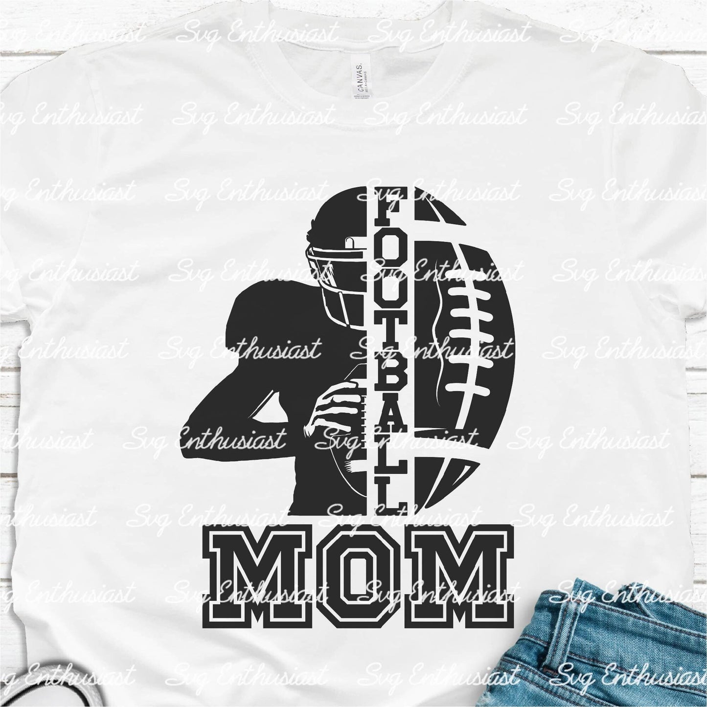 Half player football mom SVG PNG DXF