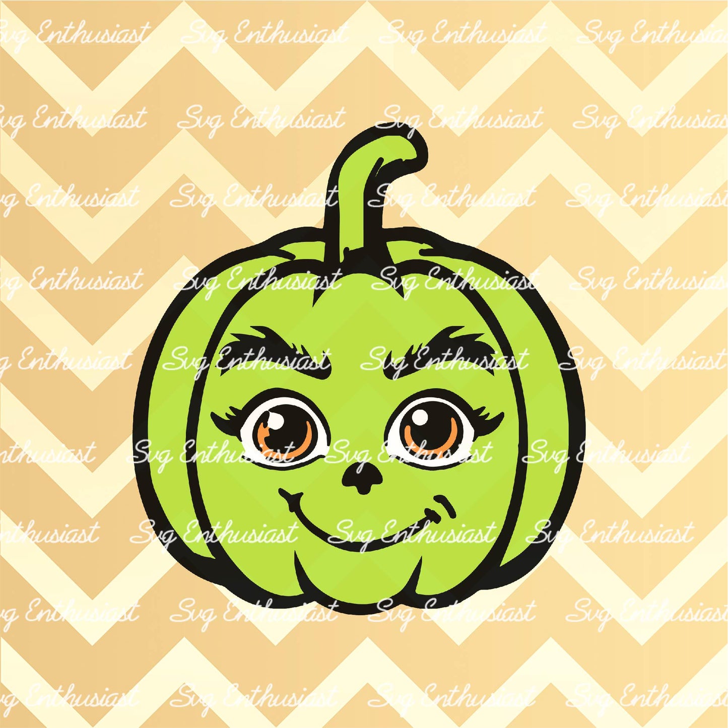 Cute green pumpkin SVG PNG DXF