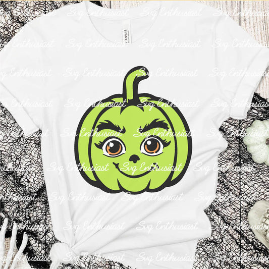 Cute green pumpkin SVG PNG DXF