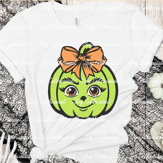 Coquette green pumpkin SVG PNG DXF