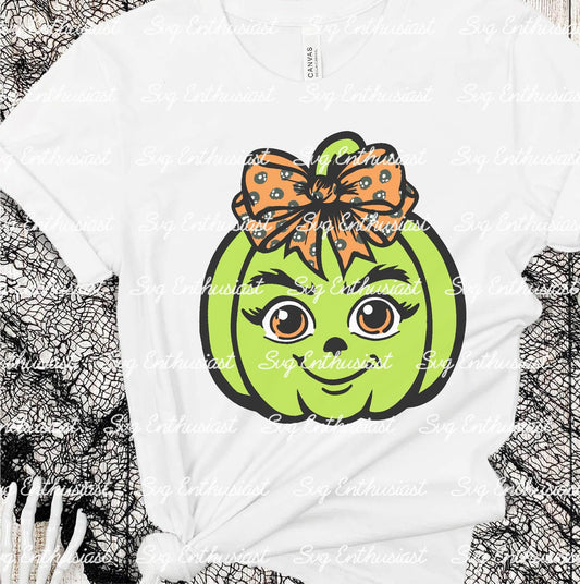 Coquette green pumpkin SVG PNG DXF