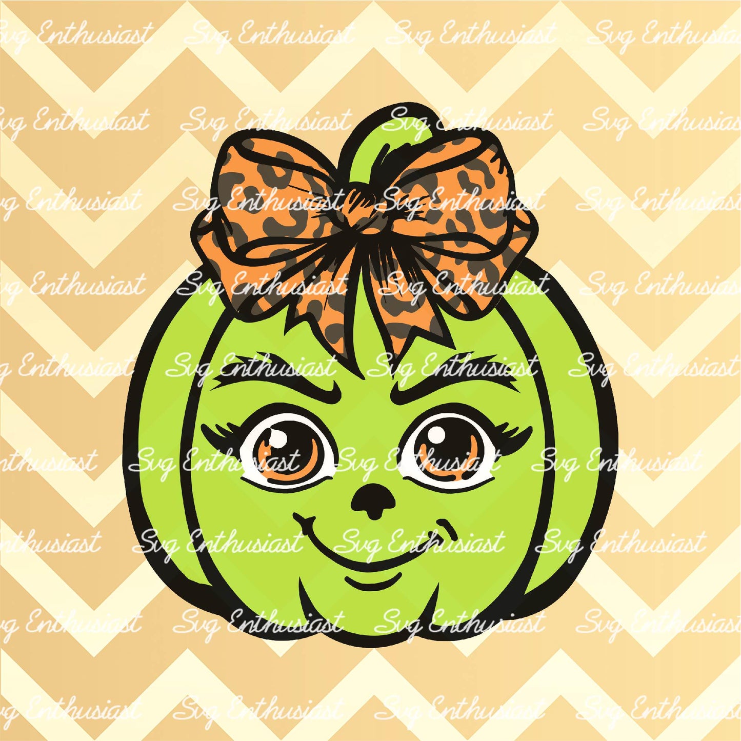 Coquette leopard green pumpkin SVG PNG DXF