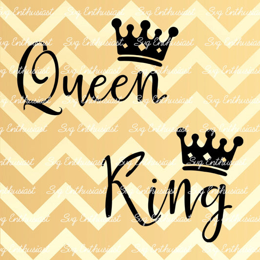 King Queen SVG PNG DXF