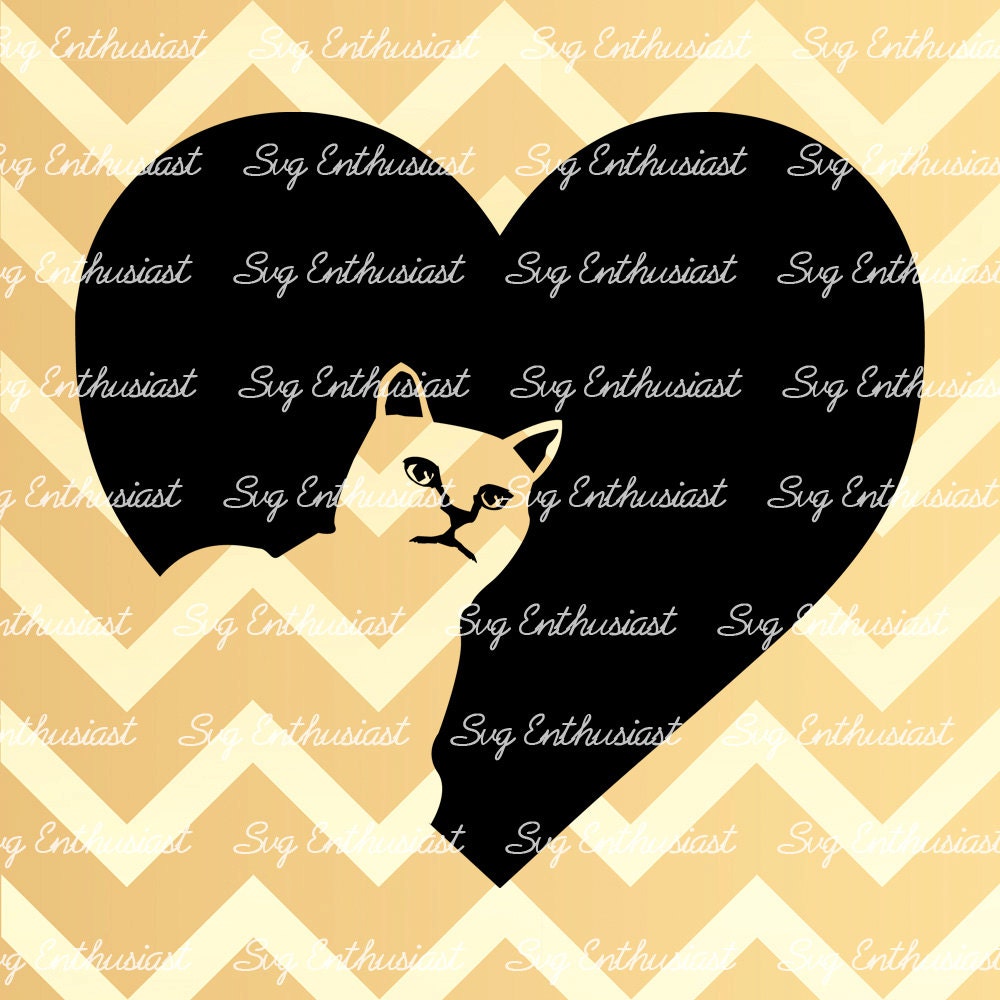 Cat Heart SVG PNG DXF