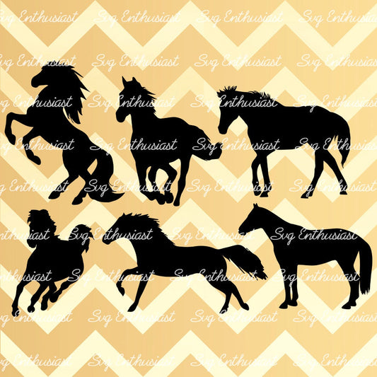 Horses silhouette SVG PNG DXF